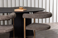Spisegruppe Bootcut & Morning Oval 230 x 115 + 2-pakk spisestol – svart og brun