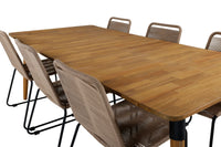 Spisegruppe Julian & Lindos 210 x 100 2-pakk – natur og brun