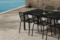 Spisestol Peking & Mirko 2-pakk + Rektangulært spisebord 205 x 90 – svart