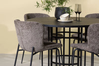 Spisestol Modesto & Copenhagen 2-pakk + Spisebord rundt ⌀115 – brun og svart