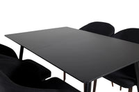 Spisegruppe Silar & Arch 120 x 80 + 2-pakk spisestoler – svart