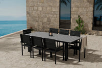 Spisegruppe Levels rektangulær 229 × 100 + spisestol 2-pakk – svart