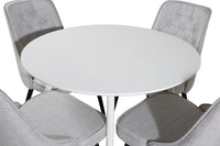 Spisegruppe Plaza & Velvet Deluxe Rund ⌀100 2-pakk – hvit og grå