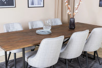 Spisegruppe Padang & Velvet Deluxe 250 x 100 2-pakk – natur og grå