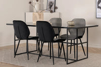Spisegruppe Emma & Leif 2-pakk rektangulært spisebord 200 x 90 – grå og svart