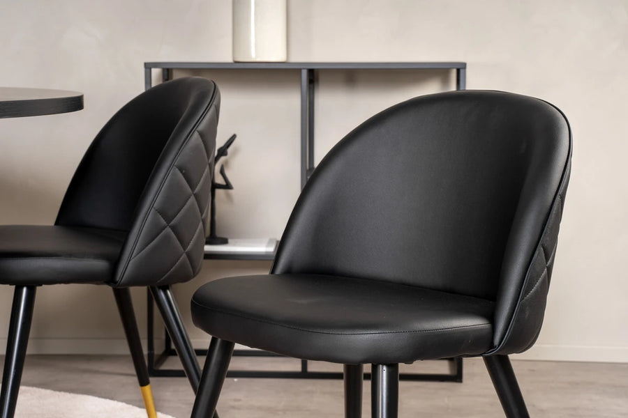 Spisestol Velvet 2-pakk – svart