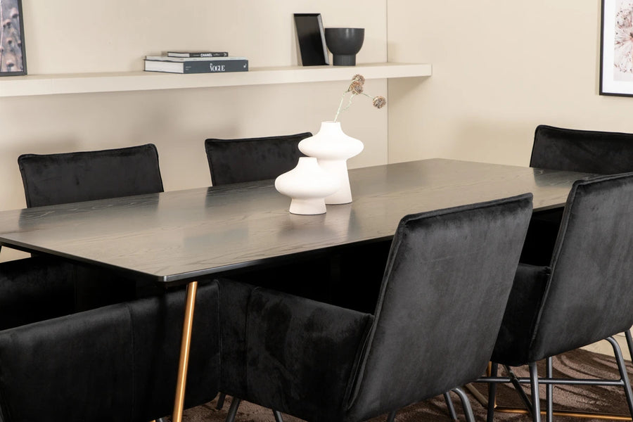 Spisegruppe Petra 190 x 90 – svart