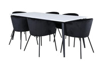 Spisegruppe Berit & Jimmy 195 x 90 – svart og hvit
