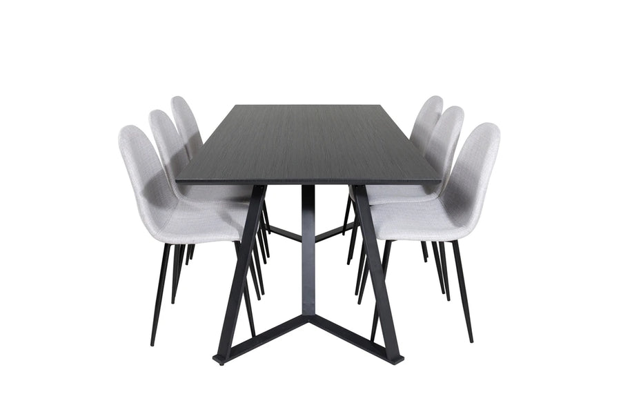 Spisegruppe Polar & Marina 2-pakk 180 x 90 – grå og svart