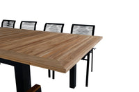 Spisestol Dallas & Panama 2-pakk + rektangulært spisebord 224 x 100 – svart