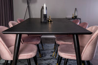 Spisegruppe 2-pakk 180 x 90 – svart og støvrosa