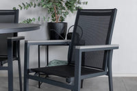 Spisegruppe Alma & Parma Rund ⌀120 + 2-pakk spisestoler – svart