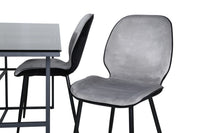 Spisegruppe Emma & Leif 2-pakk rektangulært spisebord 200 x 90 – grå og svart