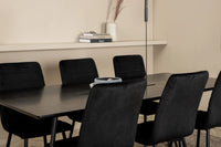 Spisebord Petra & Windu 190 x 90 + spisestol 2-pakk – svart