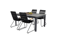 Spisegruppe rektangulært spisebord 160 x 100 + spisestol 2-pakk – svart