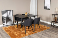 Spisegruppe Dipp & Velvet 120 x 85 + 2-pakk spisestoler – svart