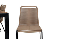 Spisestol 2-pakk + rektangulært spisebord 205 x 90 – brun og natur