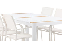 Spisebord Togo & Santorini 200 × 100 + Spisestol 2-pakk – hvit