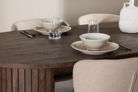 Spisestol Modesto & Härön 2-pakk + Spisebord ovalt 200 x 90 – beige og mocca