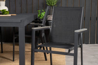 Spisestol Parma & Marbella 2-pakk + Rektangulært spisebord 160 x 100 – svart