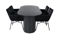 Spisegruppe oval 200 x 90 – svart