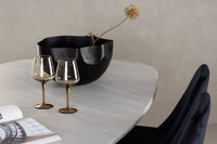 Spisegruppe oval 180 x 90 + 2-pakk spisestoler – lys grå og svart