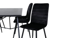 Spisebord Petra & Windu 190 x 90 + spisestol 2-pakk – svart