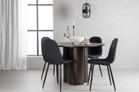 Spisestol Polar & Olivia 2-pakk + Rundt spisebord ⌀110 – svart og mokka