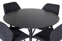 Spisestol 2-pakk + Rundt spisebord ⌀115 – svart