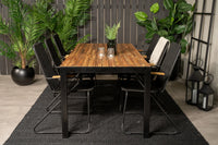 Spisegruppe Bois rektangulært spisebord 205 x 90 + spisestoler 2-pakk – natur og svart