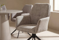 Spisestol 2-pakk brun + Rundt spisebord Ø120 – beige
