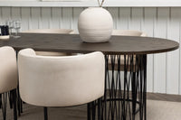 Spisegruppe oval 220 x 100 – mokka og beige