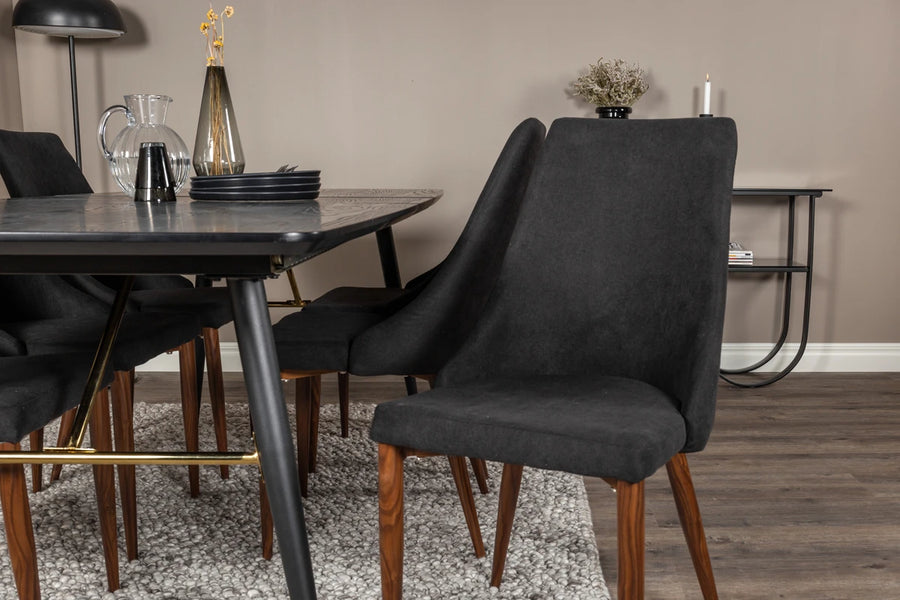 Spisestol Leone 2-pakk – svart
