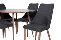 Spisegruppe Leone & Plaza 2-pakk rund ⌀100 – svart og valnøtt
