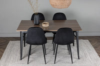 Spisestol Polar & Tempe 2-pakk – svart + Spisebord rektangulært 140 x 80 – valnøtt