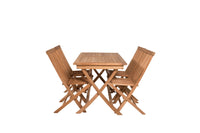 Spisestol Kenya 2-pakk + rektangulært spisebord 120 x 70 – natur