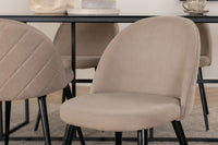 Spisegruppe rektangulær 200 x 90 + spisestol 2-pakk – svart og beige