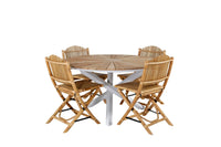 Kafégruppe Cane & Mexico + Rundt Spisebord ⌀140 – natur