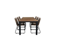 Spisegruppe Panama & Lindos 224 x 100 2-pakk – svart og brun