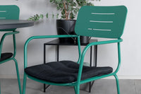 Spisestol Nicke & Alma 2-pakk + Spisebord rundt ⌀120 – grønn og svart