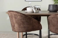 Spisegruppe oval 180 x 90 2-pakk – natur og mørkebrun