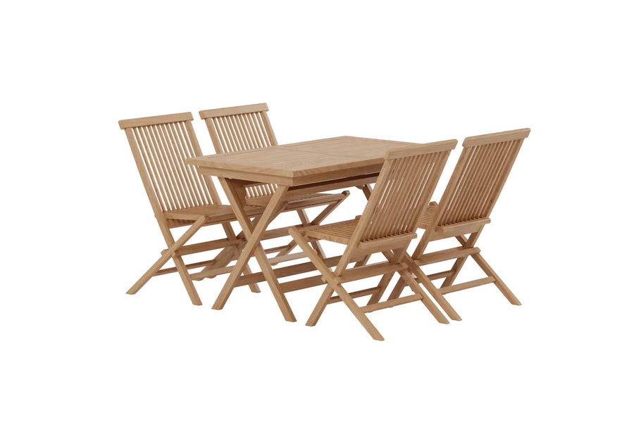 Spisestol Kenya 2-pakk + rektangulært spisebord 120 x 70 – natur