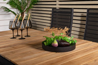 Lenestol Copacabana & Mexico 2-pakk – svart + Spisebord rektangulært 180 x 90 – natur