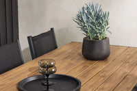Spisestol Copacabana & Break 2-pakk + Rektangulært spisebord 205 x 90 – svart og natur