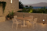 Spisestol Peking & Croft 2-pakk + Spisebord rundt Ø120 – beige