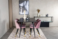 Spisegruppe 120 x 80 2-pakk – svart og støvrosa