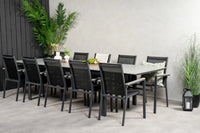 Spisegruppe Levels & Parma 229 × 100 + spisestoler 2-pakk – svart
