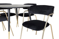 Spisestol Arrow & Dipp 2-pakk + Spisebord rundt ⌀115 – svart