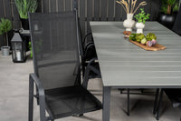 Spisebord Levels & Copacabana 229 × 100 + liggestol 2-pakk – svart
