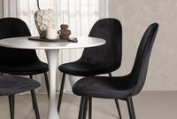 Spisestol Polar & Hamden 2-pakk – svart + Spisebord rundt ⌀80 – hvit